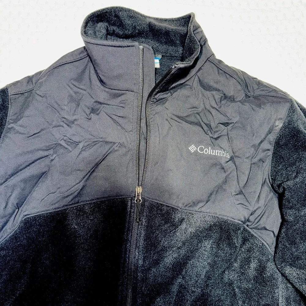 Columbia Sportswear Company Full Zip Fleece Jacket Omni Heat‎ Technology Black L